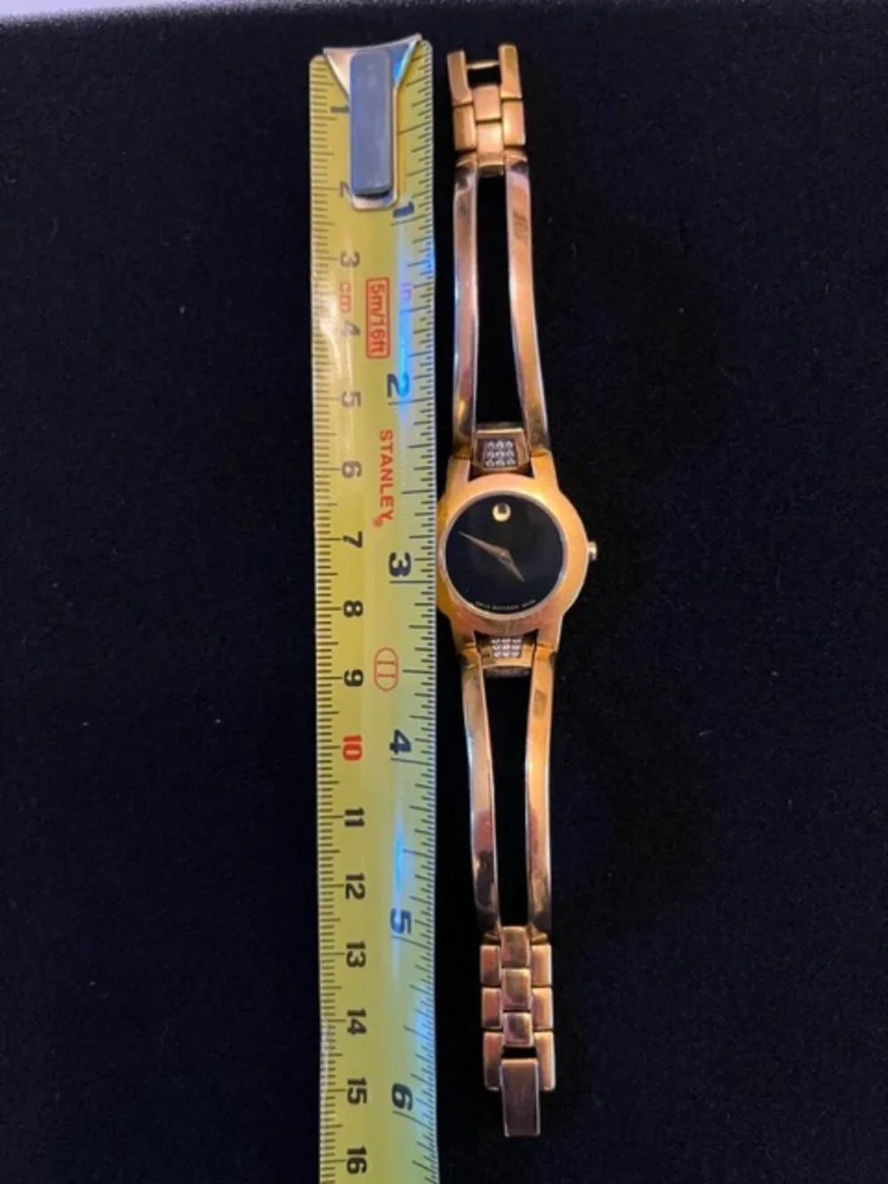 MOVADO | Amorosa Black Museum Dial Diamond Accents-NEW Battery